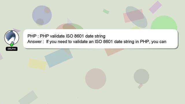 PHP : PHP validate ISO 8601 date string