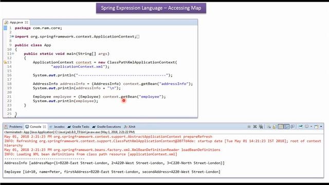 Spring Expression Language (SpEL) – Accessing Map with XML Configuration  | Spring Tutorial