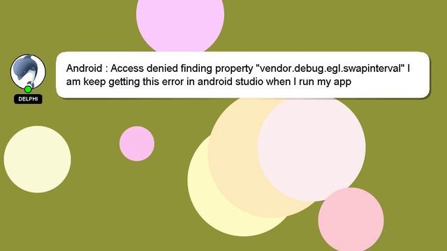 Android : Access denied finding property "vendor.debug.egl.swapinterval" I am keep getting this err смотреть онлайн