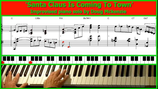 'Santa Claus Is Coming To Town' - jazz piano tutorial смотреть онлайн