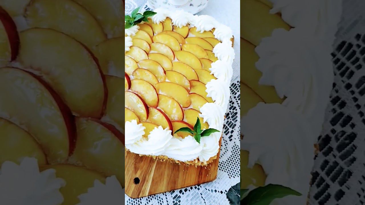 Персиковый торт Очень простой и быстрый рецепт#shorts