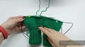 МК варежки спицами с анатомическим пальцем.Как связать две варежки сразу спицами.МК варежки спицами