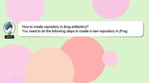 How to create repository in jfrog artifactory?