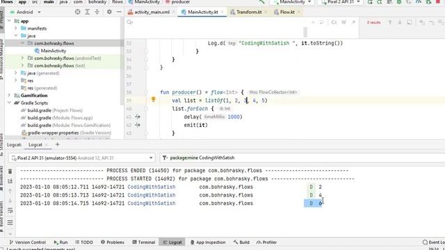 Kotlin Flow Operators - Terminal + Map, Filter Buffer Operators | CodingWithSatish- Hindi