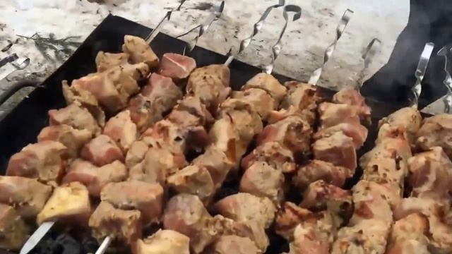 Приготовление шашлыков на морозе.  Или как жарить шашлыки зимой.