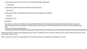 Black screen and WHEA logger ID 18