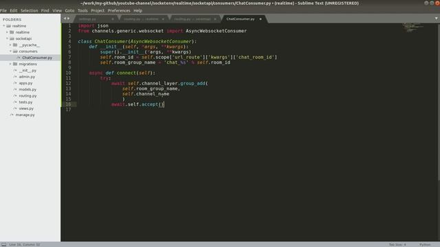 How to make  Web Socket Endpoints using Django Channels?