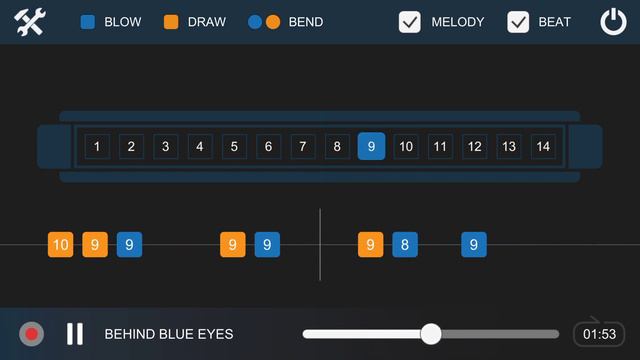 Behind Blue Eyes - Harmonica Tab Tutorial Chromatic 14 Holes смотреть онлайн