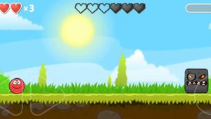 играем в red ball, красный шарик, проходим уровень 15, босс