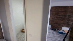 Установка дверей скрытого монтажа. Двери в потолок из ЛДСП с подсветкой.