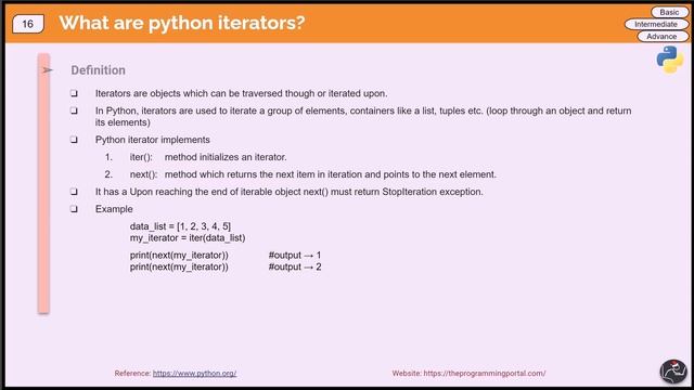 Python Interview Questions #16 - What are Python iterators?