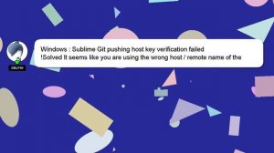 Windows : Sublime Git pushing host key verification failed