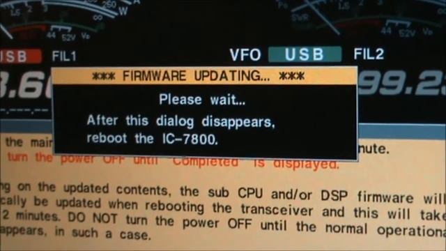 Обновление прошивки трансивера ICOM 7800.пошагово. смотреть онлайн