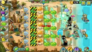 PvZ 2 Big Wave Beach (Пляж большой волны) день 30
