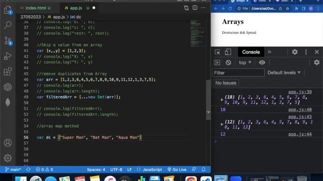 ??  Javascript | Destructuring | Rest | Spread | Session 25 #TeluguWebDevelopment??