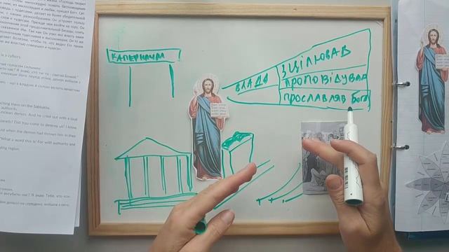 Паперова поробка для недільної школи. Зцілення біснуватого в Капернаумі.