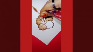 Easy hibiscus art/How to make hibiscus with henna mehndi /stripes of henna