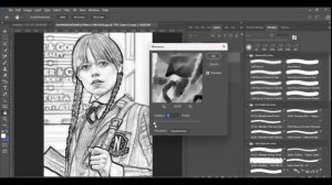 Wednesday Addams || Image into A Pencil Sketch Effect - Photoshop Tutorial #wednesday #jennaortega