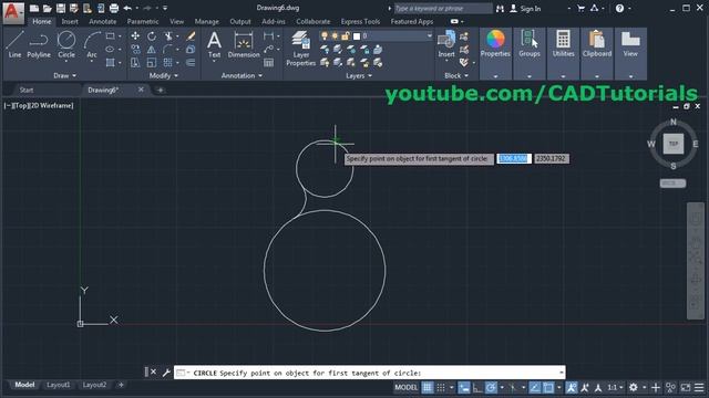 How to Draw an Arc Between Two Circles in AutoCAD