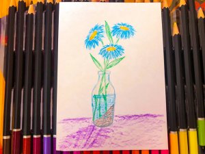 Рисунок Ромашки карандашами// РИСОВАНИЕ ДЕТЯМ // How to draw