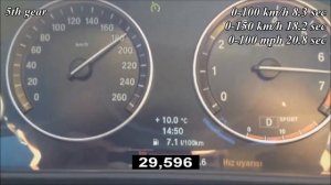 BMW 520i F10 turbo 184 Hp automatic 0-220 km/h acceleration/разгон