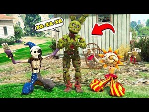 СПРИНГТРАП ПОДЧИНИЛ СОЛНЦЕ И ЛУНА АНИМАТРОНИКОВ ФНАФ в ГТА 5 МОДЫ! ОБЗОР МОДА в GTA 5 ВИДЕО