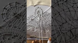 Кружевоплетение на коклюшках. Переход из сетки в полотнянку.