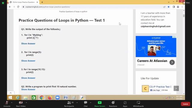 Python Class | Nested Looping Statements | #python