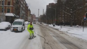 Сноубордист в Нью-Йорке