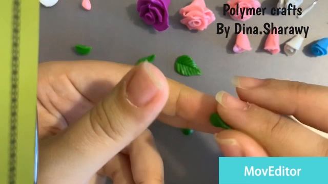 Polymer clay flowers (roses) and leaves on mug - ورد بالصلصال الحراري على الماج смотреть онлайн