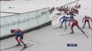 Финиш Александра Легкова. 50 км. Мужчины. Свободный стиль. Осло (Норвегия)