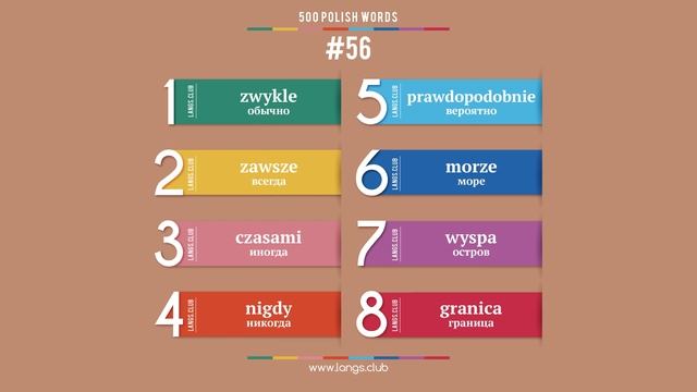#56 - ПОЛЬСКИЙ ЯЗЫК - 500 основных слов. Изучаем польский язык самостоятельно