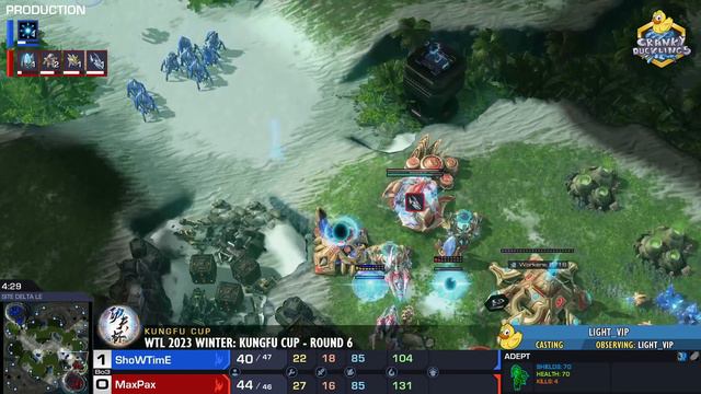 MaxPax vs ShoWTimE - PvP | WTL 2023 Winter: KungFu Cup Round 6 | Open StarCraft 2 Tournament смотреть онлайн