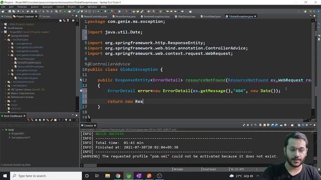Custom Exception Handling In Microservices  | ResponseEntity In Microservices | Full Example #3