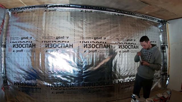 Освещение в #гаражмечты, пароизоляция Изоспан RF Proff и обшиваю OSB 9mm №15