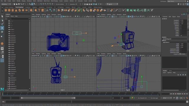 How to modeling a Vintage TV in Autodesk Maya - 3D Modeling Tutorial (Final Part) #3dmodeling #3dar