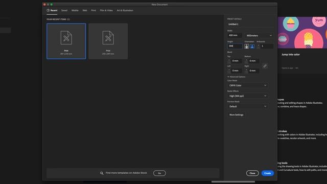 How to set up an A2 document in Adobe Illustrator