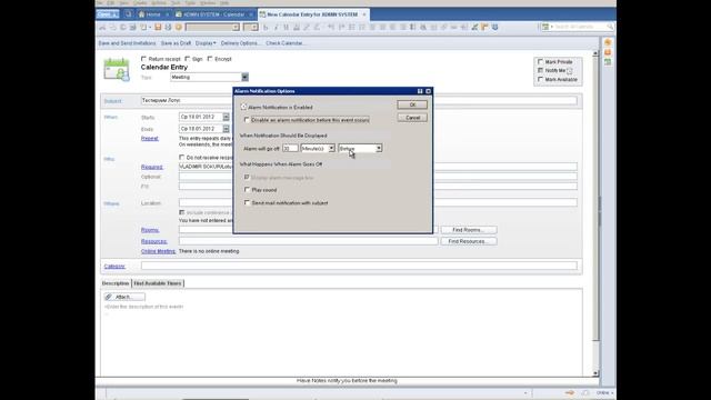 Урок 12. Как создать событие в календаре Lotus Notes