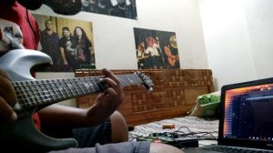 Comfortably numb guitar solo cover with sustainac pickup schecter Damien guitar