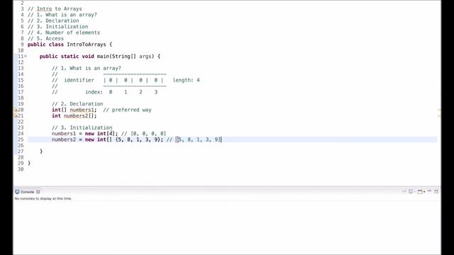 Java Tutorial: Intro to Arrays