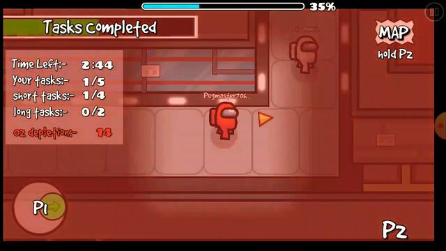 Настоящий AMONG US в Geometry Dash Не Кликбейт Геометри Даш Прохождение