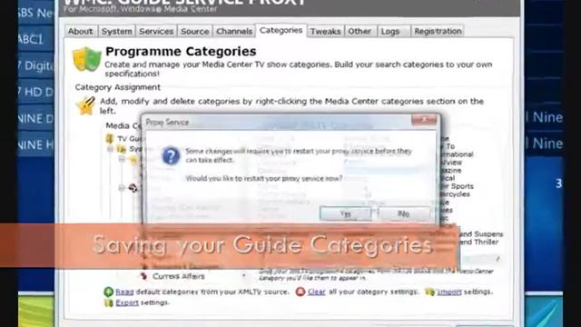 Windows Media Center - TV Guide Categories