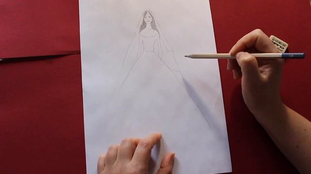Как нарисовать свадебное платье принцессы за 5 минут карандашом Easy painting смотреть онлайн