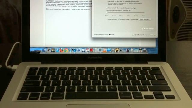 2009 MacBook pro backlit keyboard turning off and on randomly