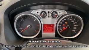 SERVICE OIL RESET | FORD KUGA 1 2008-2012 | MANUAL RESET