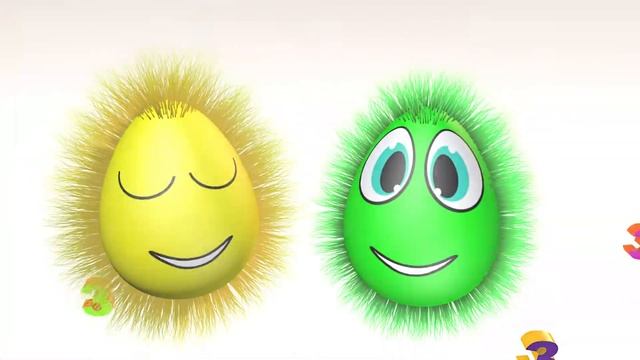 Изучение английского языка для самых маленьких. Supper Eggs – мохнатики учатся считать до 5 смотреть онлайн