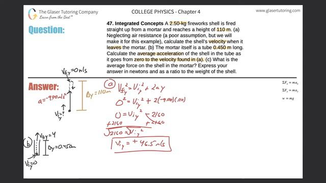 4.47 | A 2.50-kg fireworks shell is fired straight up from a mortar and reaches a height of 110 m. смотреть онлайн