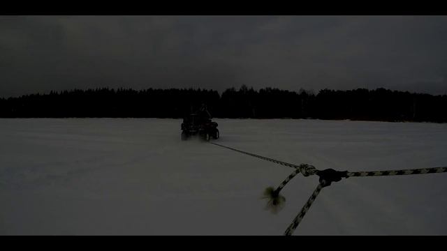 Квадроцикл БРП 650 + сноуборд = супер покатушка!