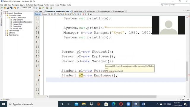 OOD -Sec1- Lecture 24 - Class Inheritance - part3