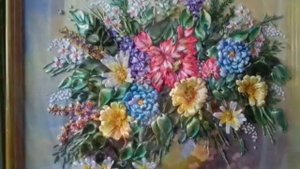Картины, вышитые лентами. Автор Ольга Курынова.